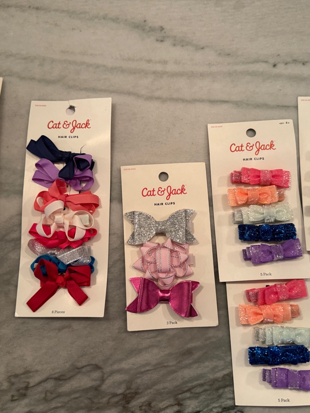 NWT Cat & Jack Assorted Girls' Hair Bows - Multi Color Pack